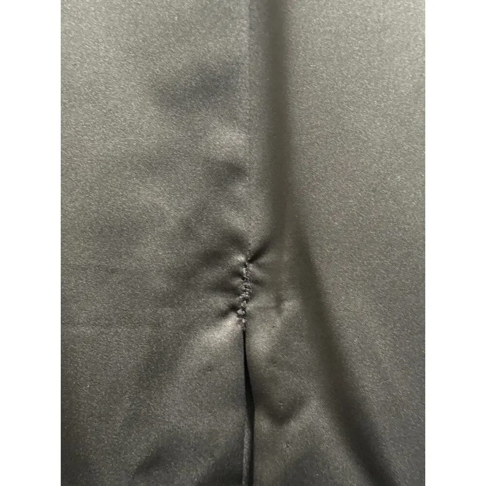 Vintage 80s Gunne Sax Black Maxi Revenge Dress White Bow V-Back Size 10 - Picture 6 of 10